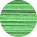 Round Abstract Emerald Green Modern Rug, abs2294emgrn