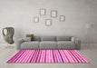 Machine Washable Abstract Pink Modern Rug in a Living Room, wshabs2294pnk