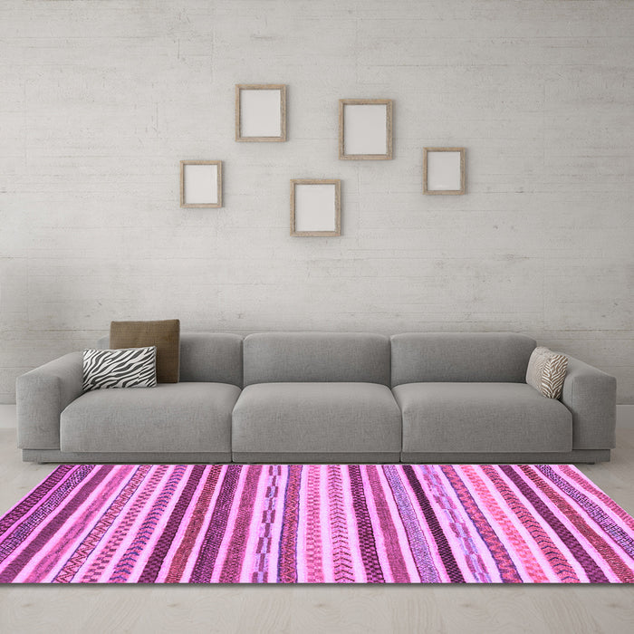 Machine Washable Abstract Purple Modern Area Rugs in a Living Room, wshabs2294pur