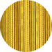 Round Machine Washable Abstract Yellow Modern Rug, wshabs2294yw