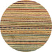 Round Abstract Saddle Brown Modern Rug, abs2295