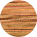 Round Machine Washable Abstract Orange Modern Area Rugs, wshabs2295org