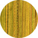 Round Abstract Yellow Modern Rug, abs2295yw