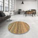 Round Abstract Saddle Brown Modern Rug in a Office, abs2295