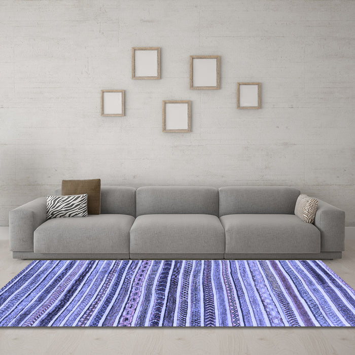 Machine Washable Abstract Blue Modern Rug in a Living Room, wshabs2295blu