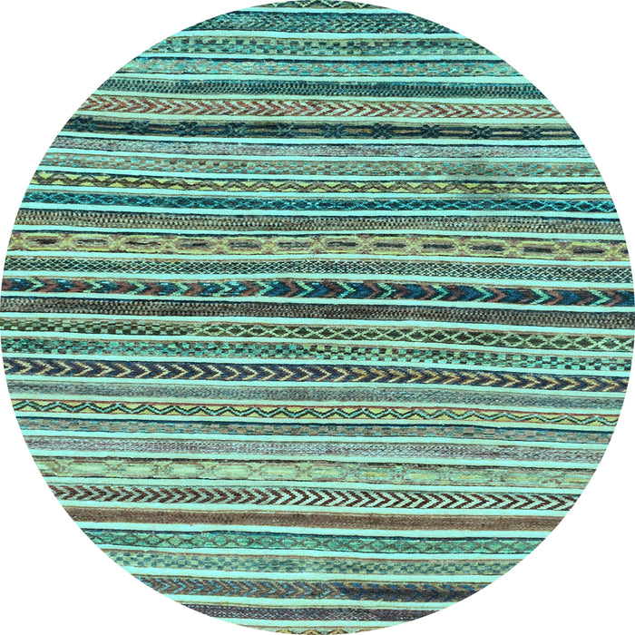 Round Machine Washable Abstract Light Blue Modern Rug, wshabs2295lblu