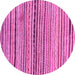 Round Machine Washable Abstract Pink Modern Rug, wshabs2295pnk