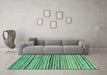 Machine Washable Abstract Turquoise Modern Area Rugs in a Living Room,, wshabs2295turq