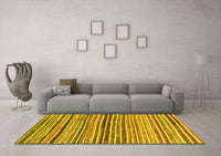 Machine Washable Abstract Yellow Modern Rug, wshabs2295yw