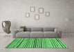 Machine Washable Abstract Emerald Green Modern Area Rugs in a Living Room,, wshabs2295emgrn