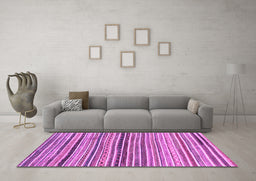 Machine Washable Abstract Purple Modern Area Rugs in a Living Room, wshabs2295pur