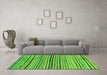 Machine Washable Abstract Green Modern Area Rugs in a Living Room,, wshabs2295grn