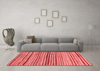 Machine Washable Abstract Red Modern Rug, wshabs2295red