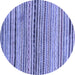 Round Abstract Blue Modern Rug, abs2295blu