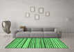 Machine Washable Abstract Emerald Green Modern Area Rugs in a Living Room,, wshabs2296emgrn