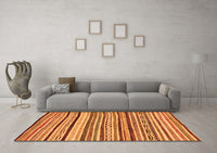 Machine Washable Abstract Orange Modern Rug, wshabs2296org