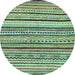 Round Abstract Light Blue Modern Rug, abs2296lblu