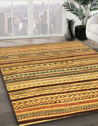 Abstract Saffron Yellow Modern Rug, abs2296