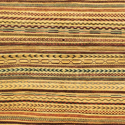 Square Abstract Saffron Yellow Modern Rug, abs2296