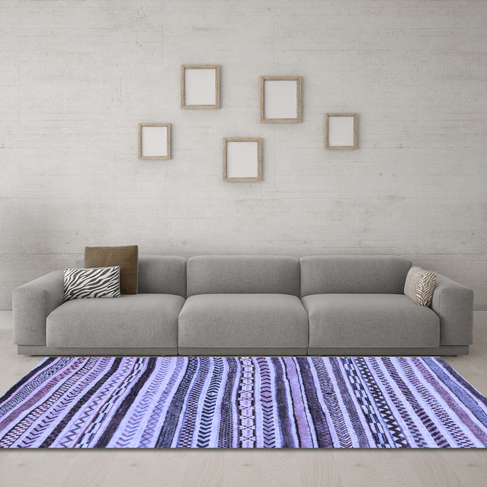 Machine Washable Abstract Blue Modern Rug in a Living Room, wshabs2296blu