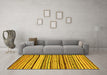 Machine Washable Abstract Yellow Modern Rug in a Living Room, wshabs2296yw