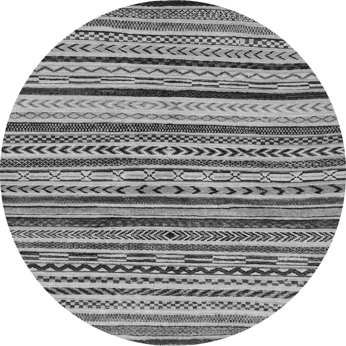 Round Machine Washable Abstract Gray Modern Rug, wshabs2296gry
