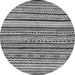 Round Machine Washable Abstract Gray Modern Rug, wshabs2296gry