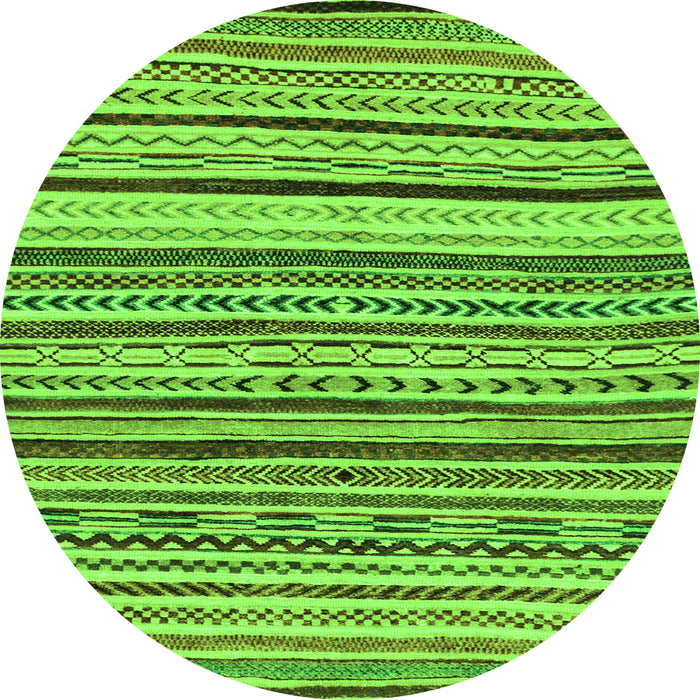 Round Abstract Green Modern Rug, abs2296grn