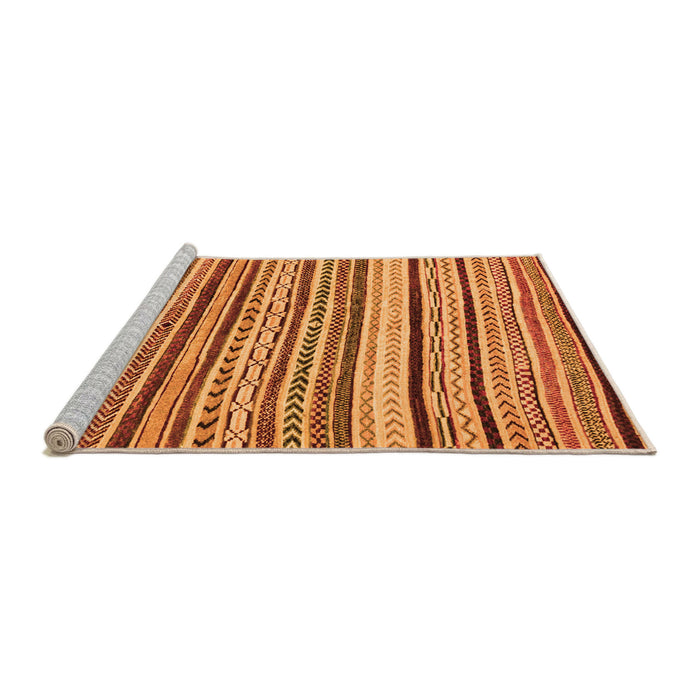 Sideview of Machine Washable Abstract Orange Modern Area Rugs, wshabs2296org