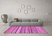 Machine Washable Abstract Purple Modern Area Rugs in a Living Room, wshabs2296pur