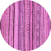 Round Abstract Purple Modern Rug, abs2296pur