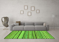 Machine Washable Abstract Green Modern Rug, wshabs2296grn