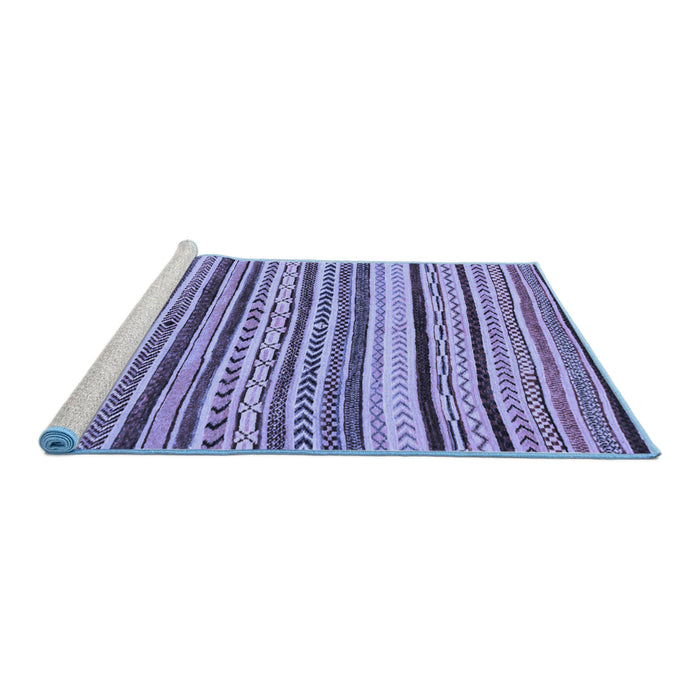 Sideview of Machine Washable Abstract Blue Modern Rug, wshabs2296blu