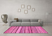 Machine Washable Abstract Pink Modern Rug in a Living Room, wshabs2296pnk