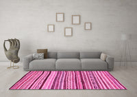 Machine Washable Abstract Pink Modern Rug, wshabs2296pnk