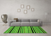 Machine Washable Abstract Green Modern Rug, wshabs2297grn