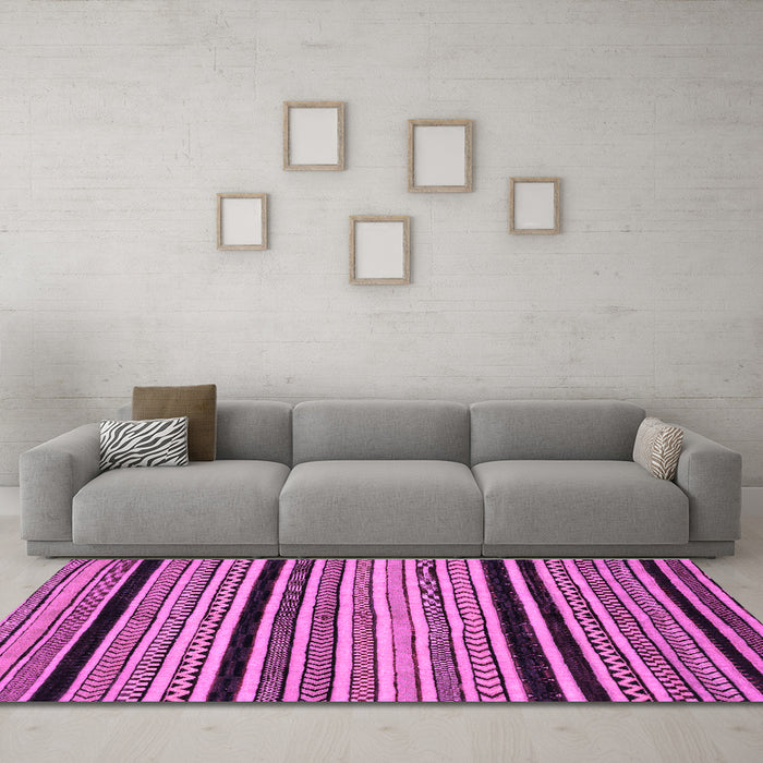Machine Washable Abstract Purple Modern Area Rugs in a Living Room, wshabs2297pur