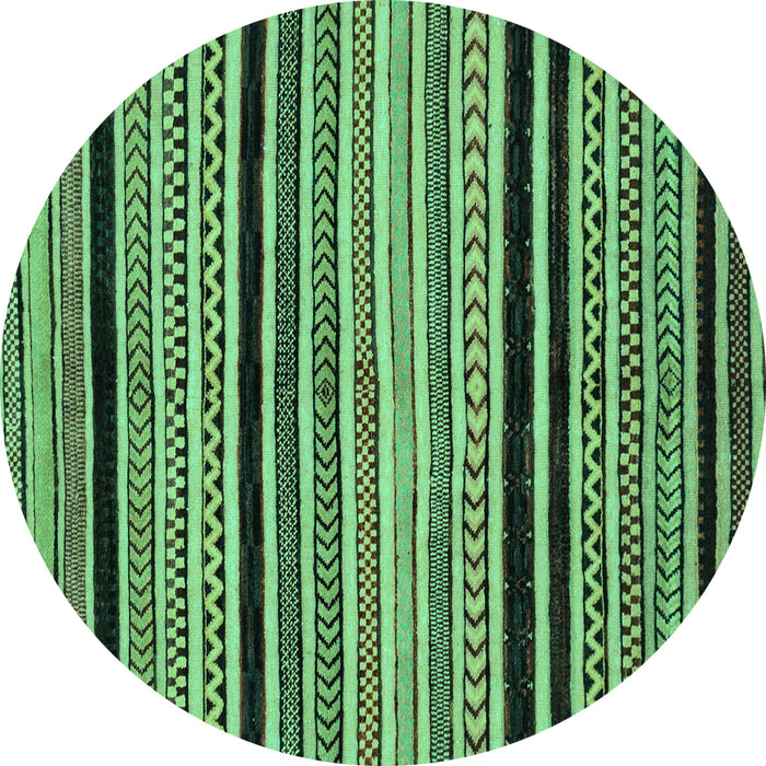 Round Abstract Turquoise Modern Rug, abs2297turq