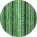 Round Abstract Turquoise Modern Rug, abs2297turq