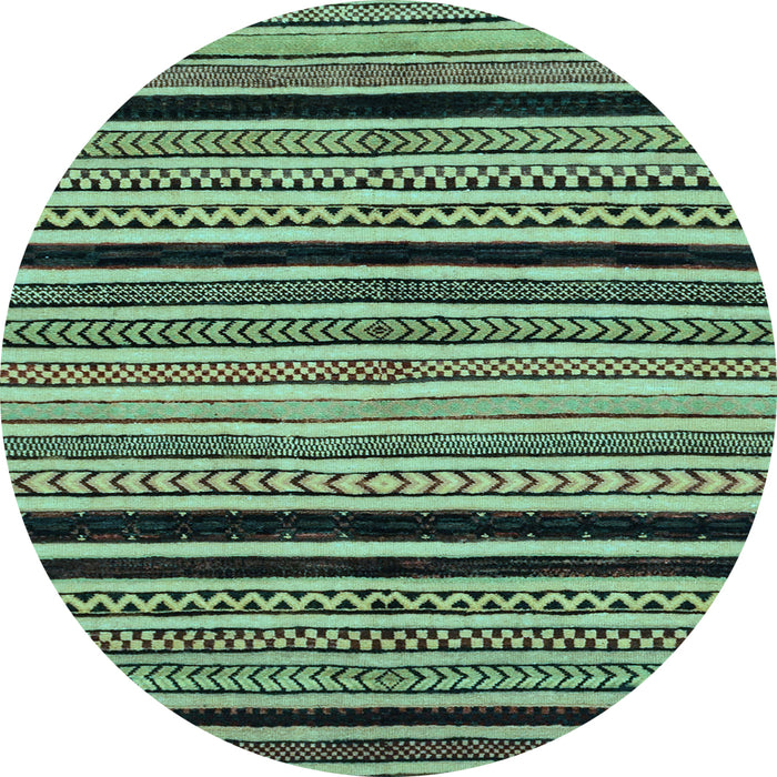 Round Abstract Light Blue Modern Rug, abs2297lblu