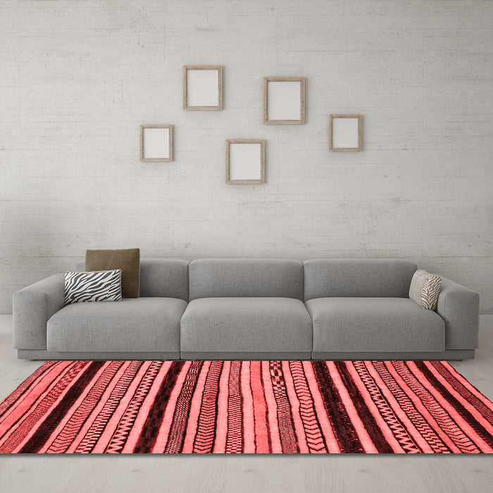 Modern Red Washable Rugs