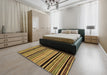 Machine Washable Abstract Yellow Rug in a Bedroom, wshabs2297