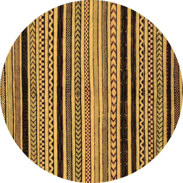 Round Abstract Brown Modern Rug, abs2297brn