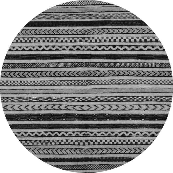Round Abstract Gray Modern Rug, abs2297gry