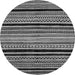 Round Abstract Gray Modern Rug, abs2297gry