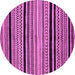 Round Machine Washable Abstract Purple Modern Area Rugs, wshabs2297pur