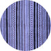 Round Abstract Blue Modern Rug, abs2297blu