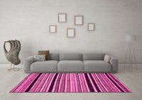 Machine Washable Abstract Pink Modern Rug, wshabs2297pnk