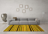 Machine Washable Abstract Yellow Modern Rug, wshabs2297yw