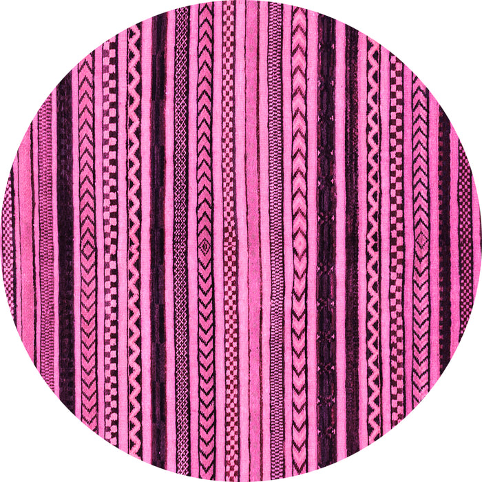 Round Abstract Pink Modern Rug, abs2297pnk